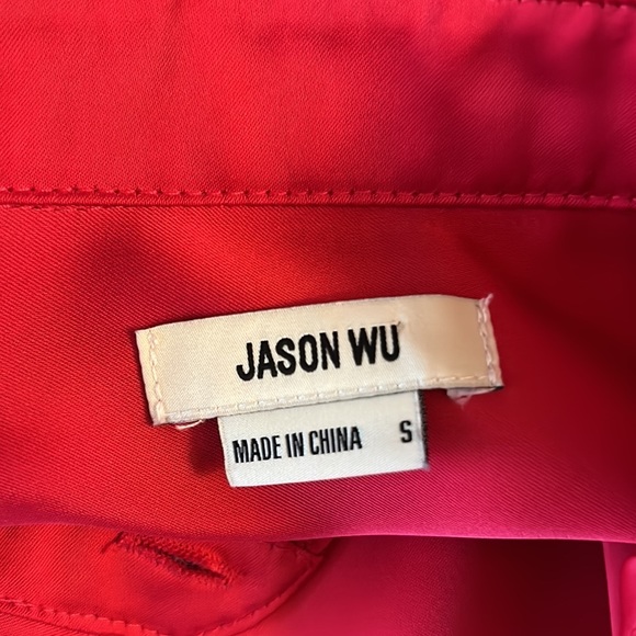 Jason Wu Red Satin Oversized Button Down Blouse - S - Picture 8 of 10